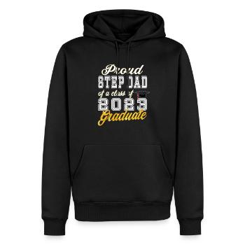 Beau-père de diplômé - Fier beau-père d’une classe o - Sweat à capuche Premium bio Homme - noir - Devant - Nico (187cm)