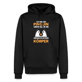 Tiermotiv Pinguin - Männer Premium Bio Hoodie - Schwarz - Vorne - Nico (187cm)