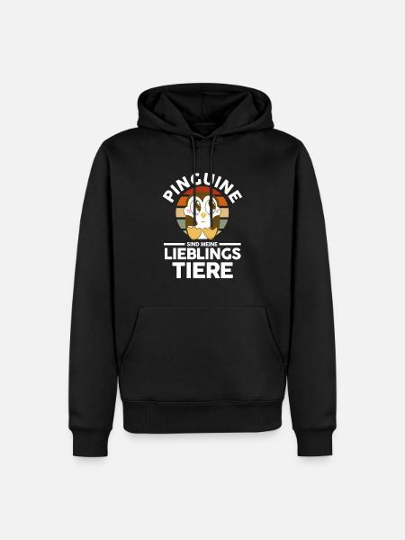 Tiermotiv Pinguin - Männer Premium Bio Hoodie - Schwarz