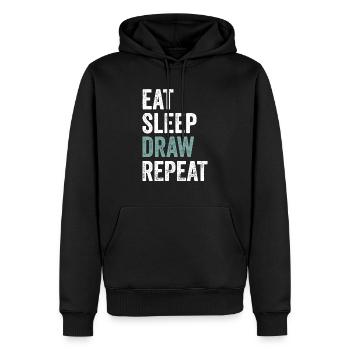 Eat Sleep Bearbeiten Wiederholen Lustiger Editor - Männer Premium Bio Hoodie - Schwarz - Vorne - Nico (187cm)
