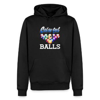 Bunte Kugeln - Lustig Billard - Männer Premium Bio Hoodie - Schwarz - Vorne - Nico (187cm)