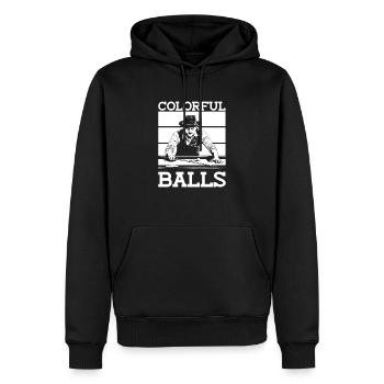 Bunte Kugeln - Lustig Billard - Männer Premium Bio Hoodie - Schwarz - Vorne - Nico (187cm)