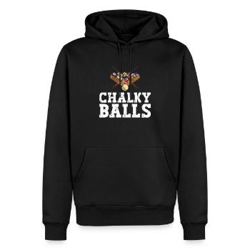 Chalky Balls - Lustig Billard - Männer Premium Bio Hoodie - Schwarz - Vorne - Nico (187cm)