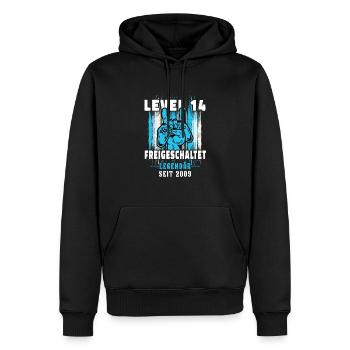 14. Geburtstag Junge Level 14 Gaming Zocker Gamer - Männer Premium Bio Hoodie - Schwarz - Vorne - Nico (187cm)