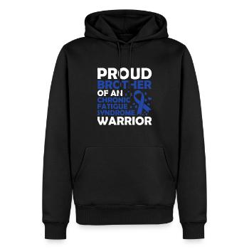 Fier frère d’un guerrier atteint de - Sweat à capuche Premium bio Homme - noir - Devant - Nico (187cm)