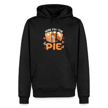 Ici pour le gâteau Bonne citrouille de Thanksgiving - Sweat à capuche Premium bio Homme - noir - Devant - Nico (187cm)