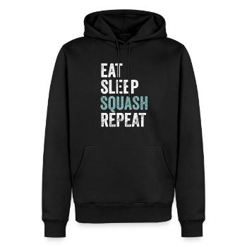 Manger de la courge de sommeil Courge à répétition - Sweat à capuche Premium bio Homme - noir - Devant - Nico (187cm)