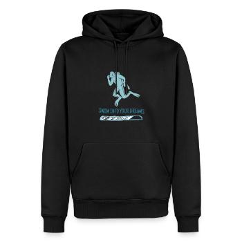 Swim Into Your Dreams Retro Diver Designs Present - Männer Premium Bio Hoodie - Schwarz - Vorne - Nico (187cm)