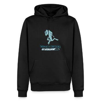 Nager en toute confiance Retro Diver Designs présents - Sweat à capuche Premium bio Homme - noir - Devant - Nico (187cm)