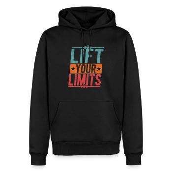 Lift Your Limits Weight Lifting Workout Training - Männer Premium Bio Hoodie - Schwarz - Vorne - Nico (187cm)