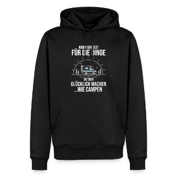 Wohnmobil Wohnwagen Camping Camper - Männer Premium Bio Hoodie - Schwarz - Vorne - Nico (187cm)