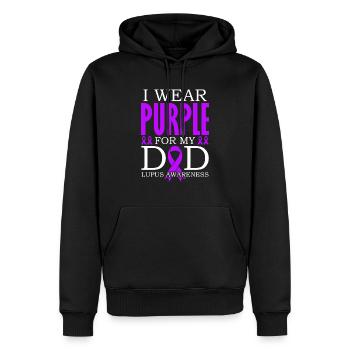 Ich Trage Lila Für Meinen Vater Lupus Awareness - Männer Premium Bio Hoodie - Schwarz - Vorne - Nico (187cm)