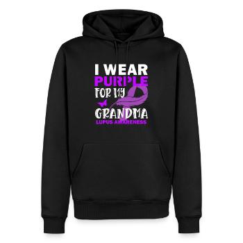 Ich Trage Lila Für Meine Oma Lupus Awareness - Männer Premium Bio Hoodie - Schwarz - Vorne - Nico (187cm)