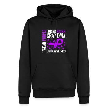 Ich Trage Lila Für Meine Oma Lupus Awareness - Männer Premium Bio Hoodie - Schwarz - Vorne - Nico (187cm)
