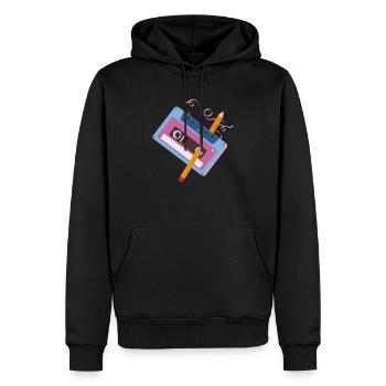 Retro Kasette - Männer Premium Bio Hoodie - Schwarz - Vorne - Nico (187cm)