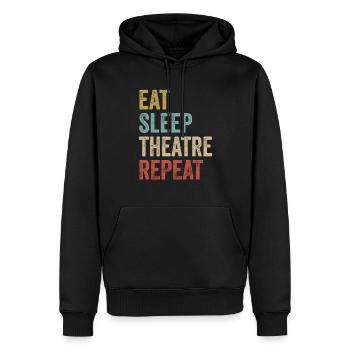 Eat Sleep Theatre Répéter Théâtre drôle - Sweat à capuche Premium bio Homme - noir - Devant - Nico (187cm)