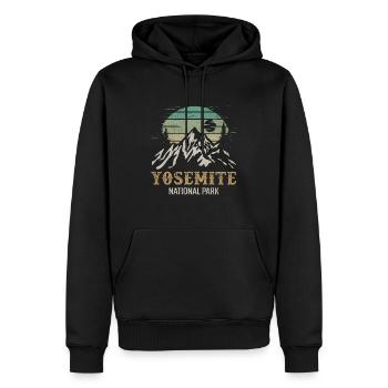 Yosemite National Park Merchandise Rocky Mt. - Men’s Premium Organic Hoodie - black - Front - Nico (187cm)