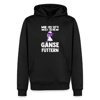 Gans Gänse - Männer Premium Bio Hoodie - Schwarz - Vorne - Nico (187cm)