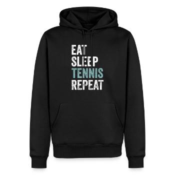 Mangez Sleep Tennis Joueur de tennis répétitif - Sweat à capuche Premium bio Homme - noir - Devant - Nico (187cm)