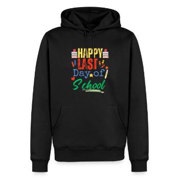Bonne dernière journée d’école, classe de 2024, Igraduate - Sweat à capuche Premium bio Homme - noir - Devant - Nico (187cm)