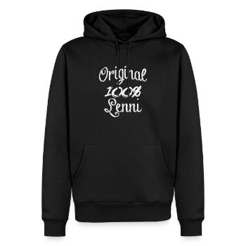 Original 100% Lenni - Männer Premium Bio Hoodie - Schwarz - Vorne - Nico (187cm)