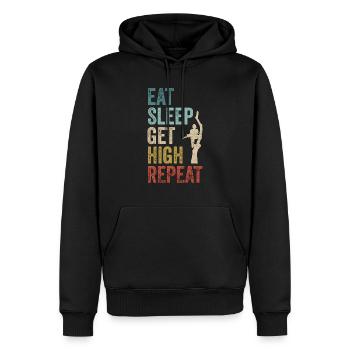 Mangez dormez Se défoncez Bûcherons répétitifs - Sweat à capuche Premium bio Homme - noir - Devant - Nico (187cm)