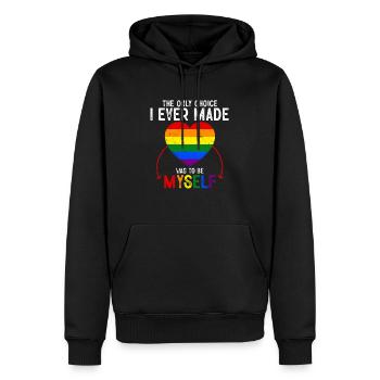 Die einzige Entscheidung, die ich getroffen habe, war, ich selbst zu sein, LGBT zu kennzeichnen - Männer Premium Bio Hoodie - Schwarz - Vorne - Nico (187cm)