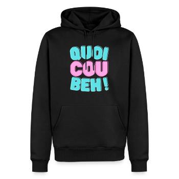 Humour Apayinye Quoicoubeh t'as les cramptés ? - Sweat à capuche Premium bio Homme - noir - Devant - Nico (187cm)