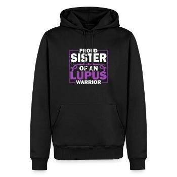 Lupus Awareness Stolze Schwester Eines - Männer Premium Bio Hoodie - Schwarz - Vorne - Nico (187cm)
