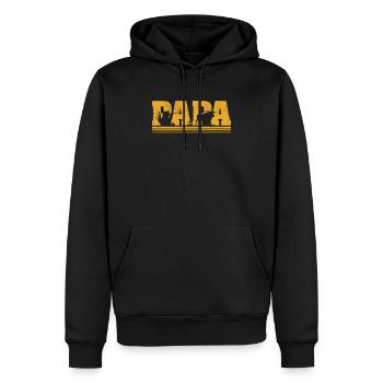 Papa Hirschjagd Vatertag Papa Outdoor-Liebhaber - Männer Premium Bio Hoodie - Schwarz - Vorne - Nico (187cm)