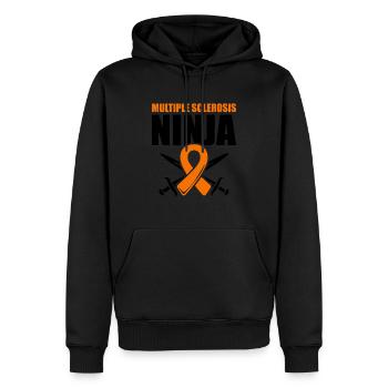 Ms-conscience Sclérose en plaques Ninja - Sweat à capuche Premium bio Homme - noir - Devant - Nico (187cm)