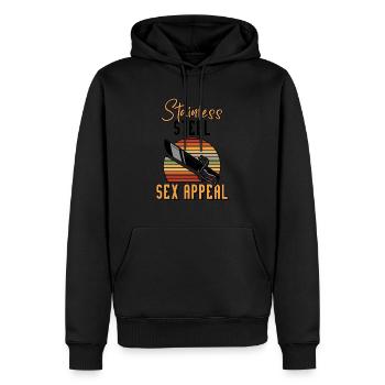 Funny Knife Collector Edelstahl Sex Appeal - Männer Premium Bio Hoodie - Schwarz - Vorne - Nico (187cm)