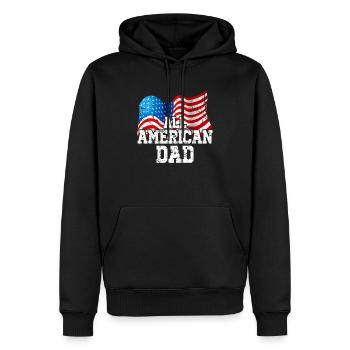 All American Dad - Men’s Premium Organic Hoodie - black - Front - Nico (187cm)
