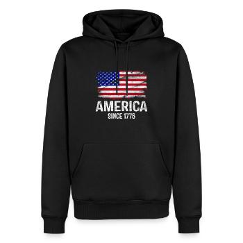 Juli 4th: Amerika seit 1776 - Männer Premium Bio Hoodie - Schwarz - Vorne - Nico (187cm)