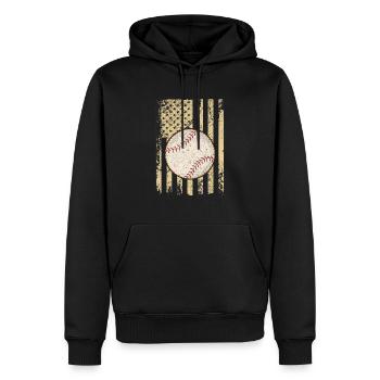 4. Juli Baseball US-Flagge - Männer Premium Bio Hoodie - Schwarz - Vorne - Nico (187cm)