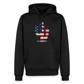 4 juillet Cactus US Flag - Sweat à capuche Premium bio Homme - noir - Devant - Nico (187cm)