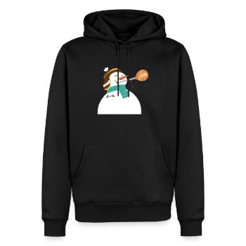 Schneemann als Glasbläser - Weihnachten - Männer Premium Bio Hoodie - Schwarz - Vorne - Nico (187cm)