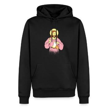 Jesus als Glasbläser - Glasblasen Weihnachten - Männer Premium Bio Hoodie - Schwarz - Vorne - Nico (187cm)