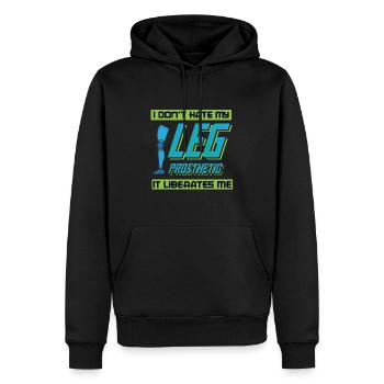 Lustiges Amputation und Beinprothesen - Männer Premium Bio Hoodie - Schwarz - Vorne - Nico (187cm)