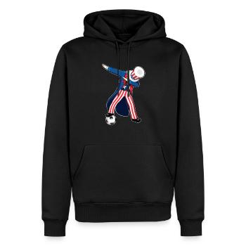 4 juillet Dabbing US Football - Sweat à capuche Premium bio Homme - noir - Devant - Nico (187cm)