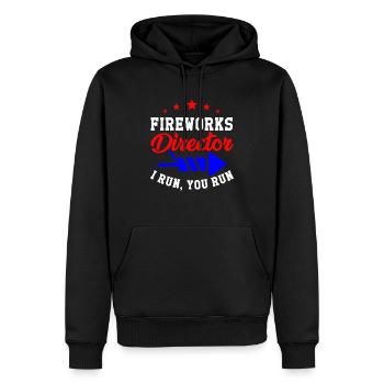 Directeur de feux d’artifice du 4 juillet - Sweat à capuche Premium bio Homme - noir - Devant - Nico (187cm)