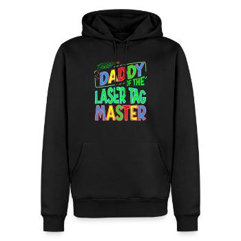 Daddy Of the Laser Tag Birthday Boy Master - Männer Premium Bio Hoodie - Schwarz - Vorne - Nico (187cm)