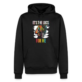 It's The Locs For Me - Afro Hair Black American - Männer Premium Bio Hoodie - Schwarz - Vorne - Nico (187cm)