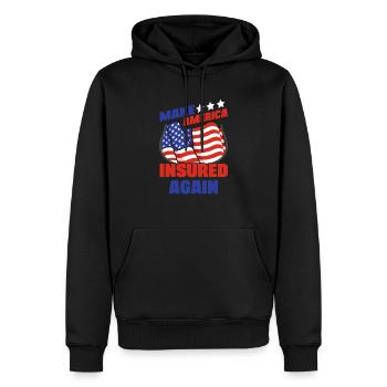 Make America Insured Again Insurance Broker Gift - Männer Premium Bio Hoodie - Schwarz - Vorne - Nico (187cm)