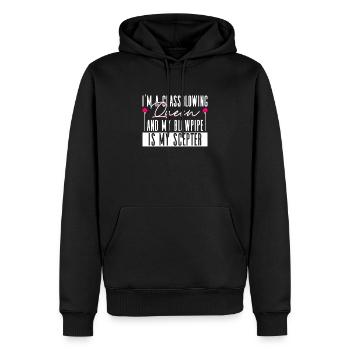 Souffleur de verre Queen Souffleur de verre soufflant de verre - Sweat à capuche Premium bio Homme - noir - Devant - Nico (187cm)