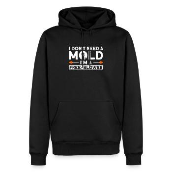 Ich brauche keine Form - Glasblasen - Männer Premium Bio Hoodie - Schwarz - Vorne - Nico (187cm)