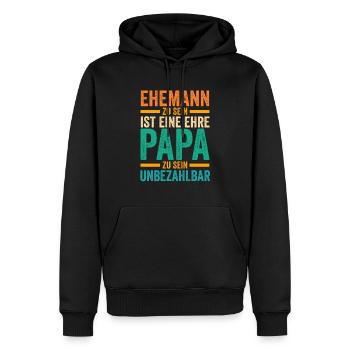 Ehemann Vater Papa - Männer Premium Bio Hoodie - Schwarz - Vorne - Nico (187cm)