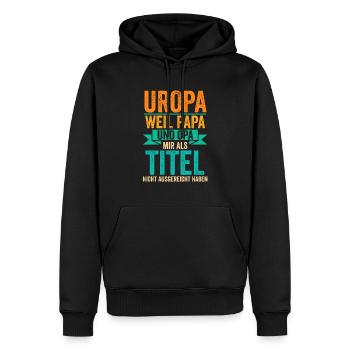 Papa Opa Uropa Eine Steile Karriere - Männer Premium Bio Hoodie - Schwarz - Vorne - Nico (187cm)