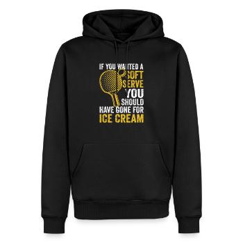 Si vous voulez une crème glacée molle Tennis de Table Ping Pong - Sweat à capuche Premium bio Homme - noir - Devant - Nico (187cm)