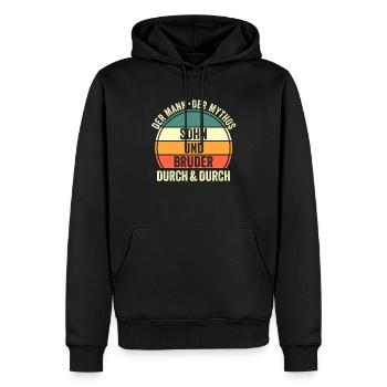 Sohn Bruder - Männer Premium Bio Hoodie - Schwarz - Vorne - Nico (187cm)